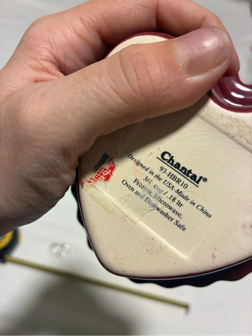Heart-Shaped Ceramic Jewelry Dish in Deep Red